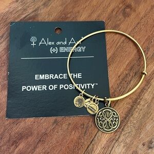 Alex and Ani Gold Tone Positivity Energy Expandable Charm Bangle Bracelet